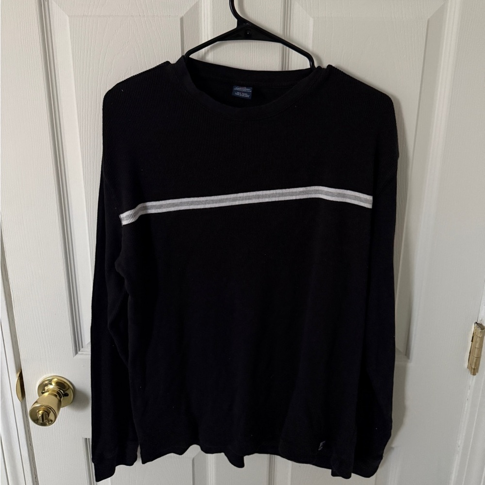Architect Jean Co Black Waffle Knit Long Sleeve Shirt XL